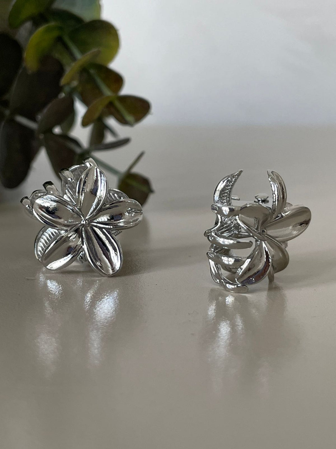 Presilha Pilar Flor 3 Peças - Prata