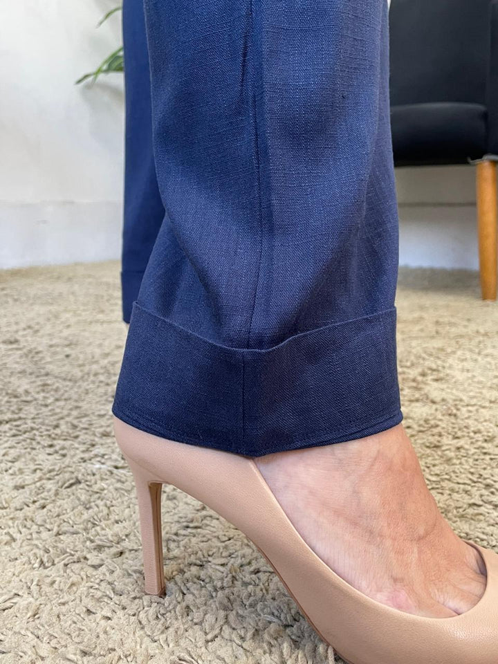 Calça  Bianca em Viscolinho - Marinho