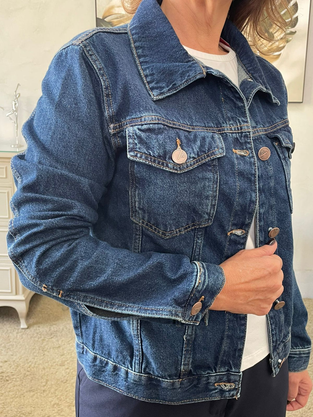Jaqueta Lizandra com Bolso - Jeans