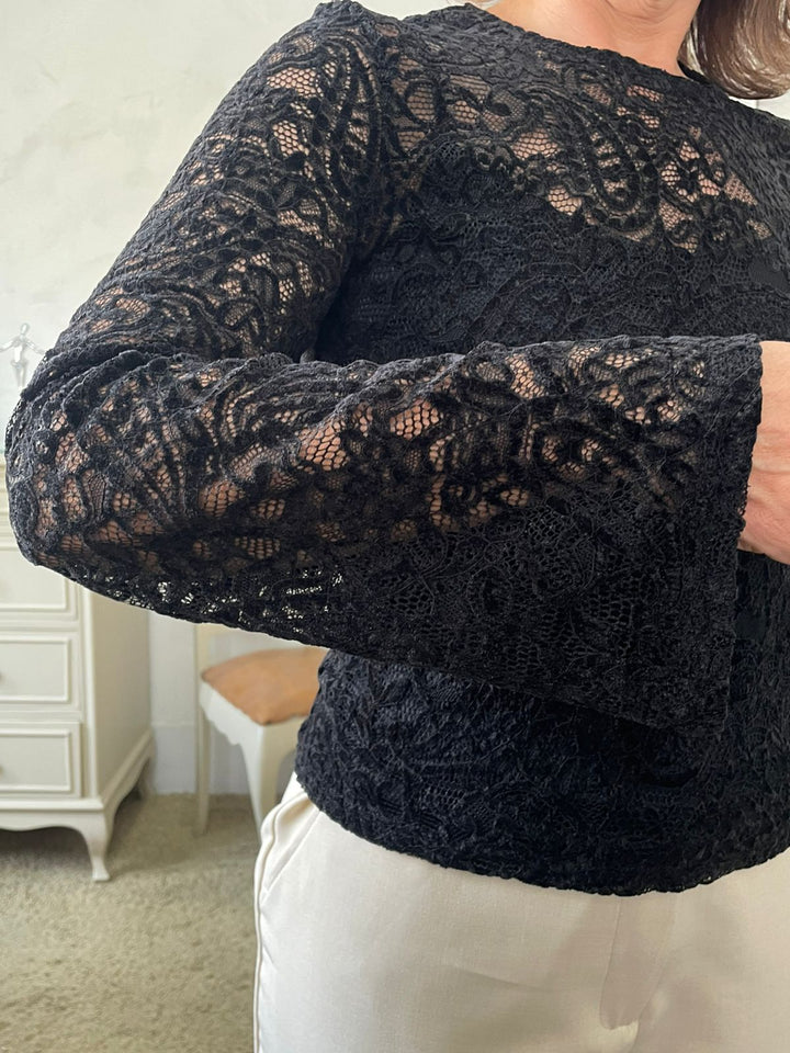 Blusa Raquel Renda - Preta