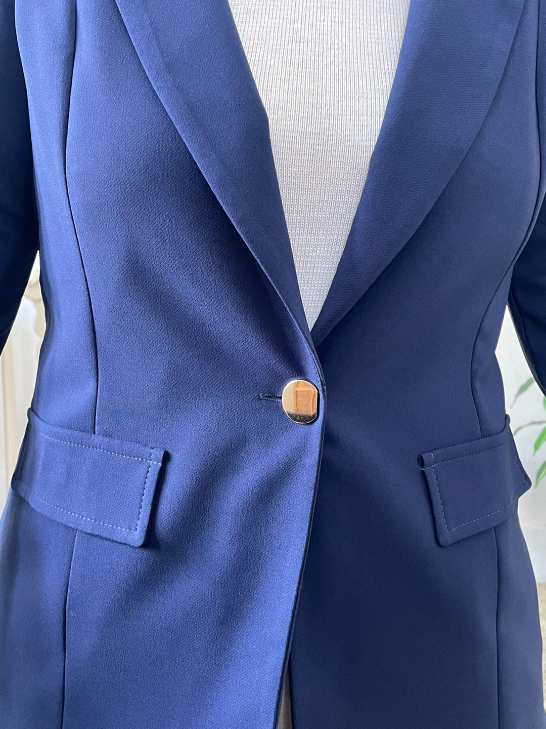 Blazer Cristina Alfaiataria Lapela - Marinho