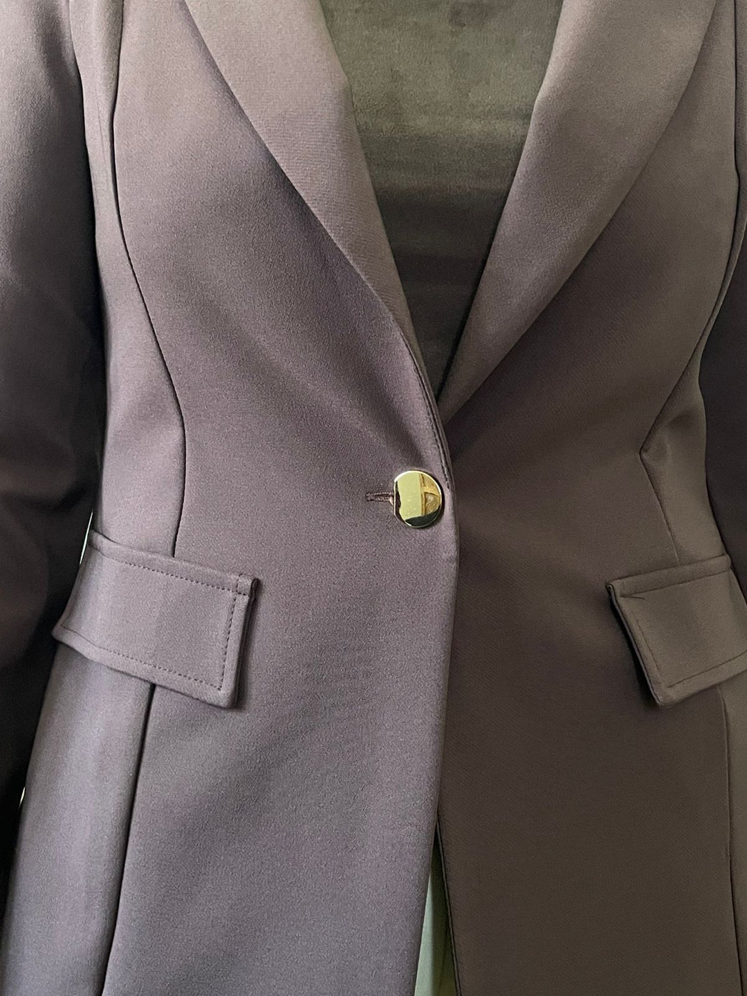 Blazer Cristina Alfaiataria Lapela - Marrom