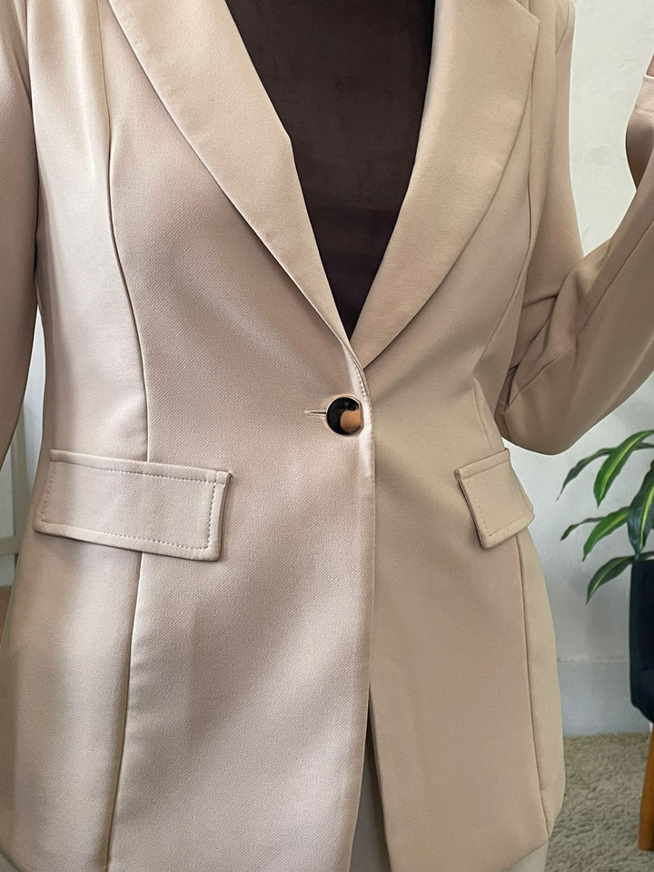 Blazer Cristina Alfaiataria Lapela - Areia