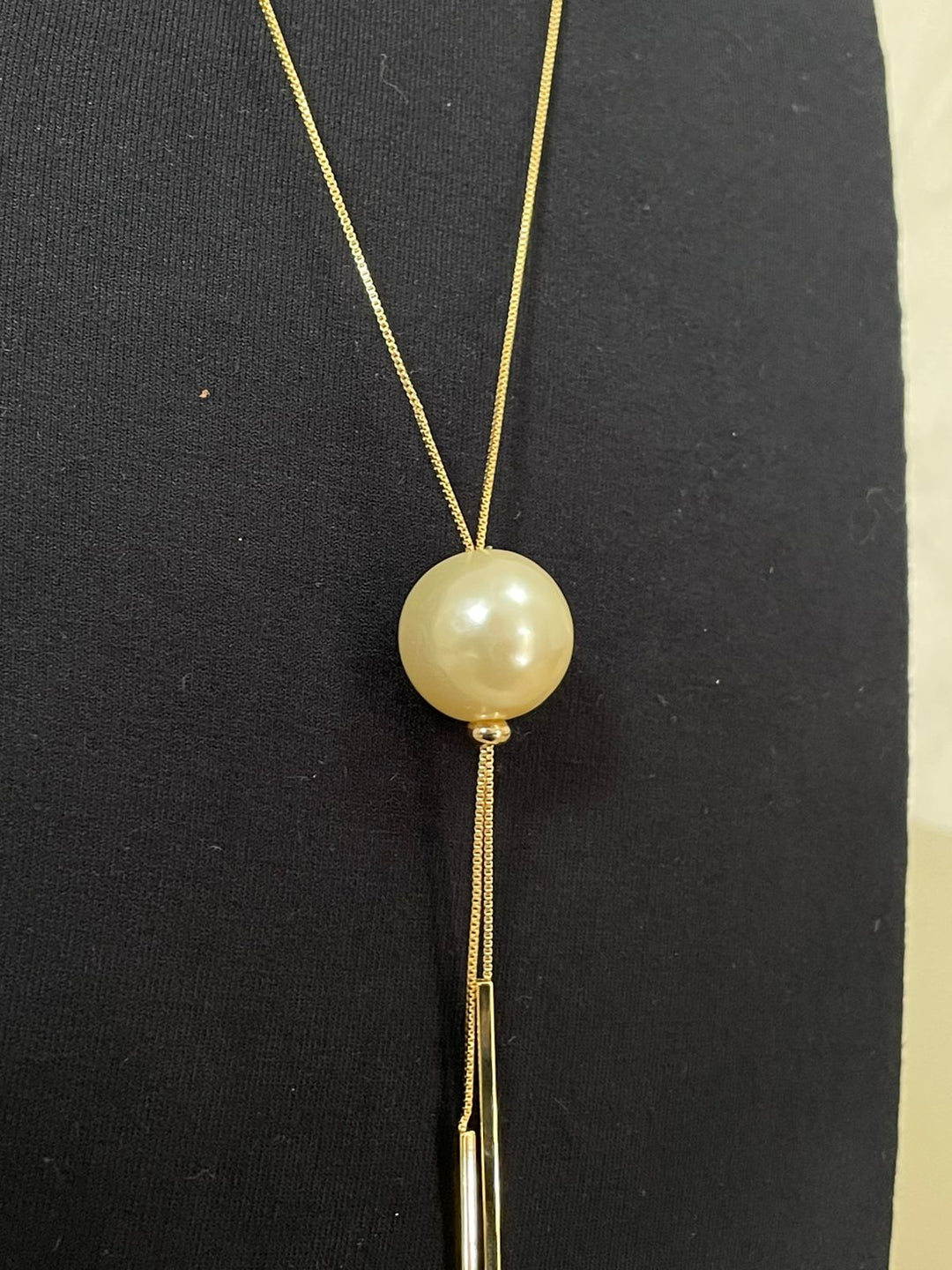 Colar Sheila Gravatinha com Pingente Pérola - Dourado