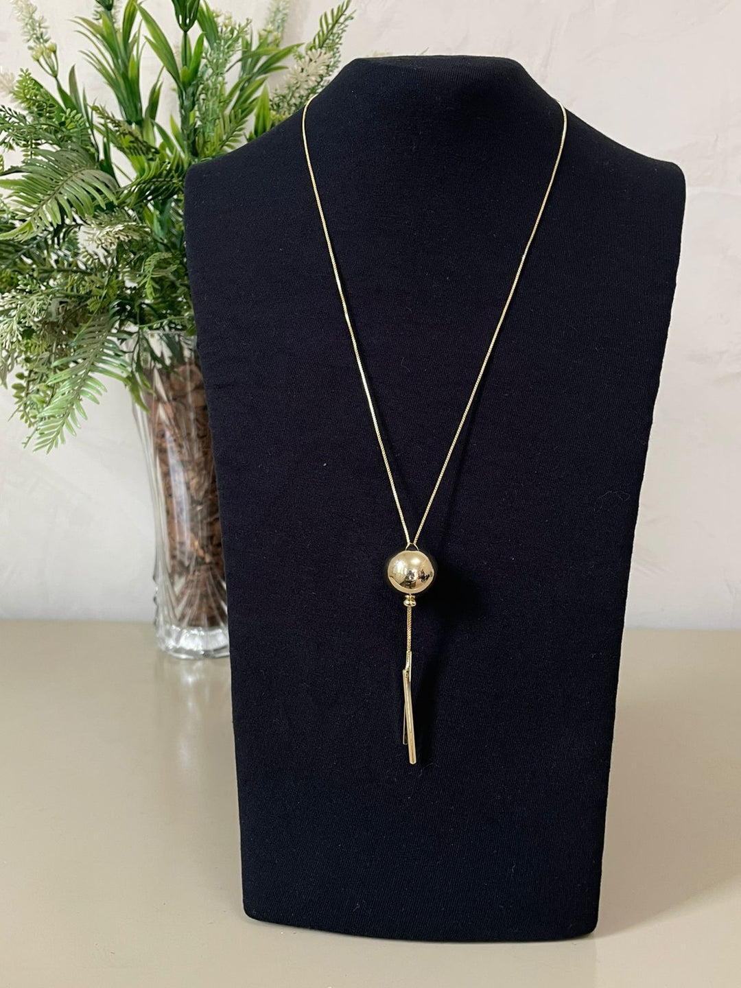 Colar Sheila Gravatinha com Pingente Dourado - Dourado