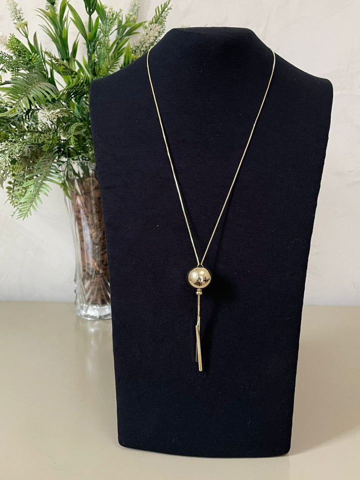 Colar Sheila Gravatinha com Pingente Dourado - Dourado