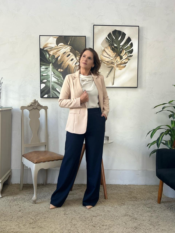 Blazer Cristina Alfaiataria Lapela - Areia
