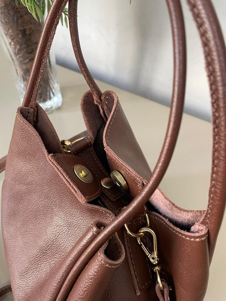 Bolsa Geovana - Couro Marrom