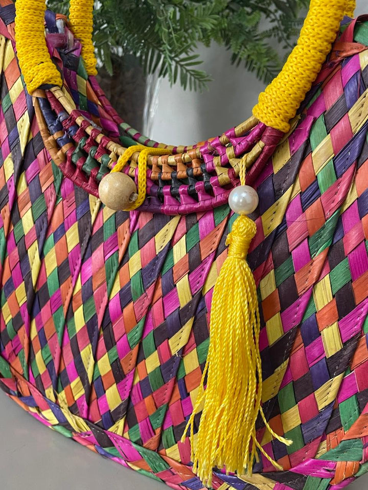 Bolsa Maisa Em Palha - Multicolor