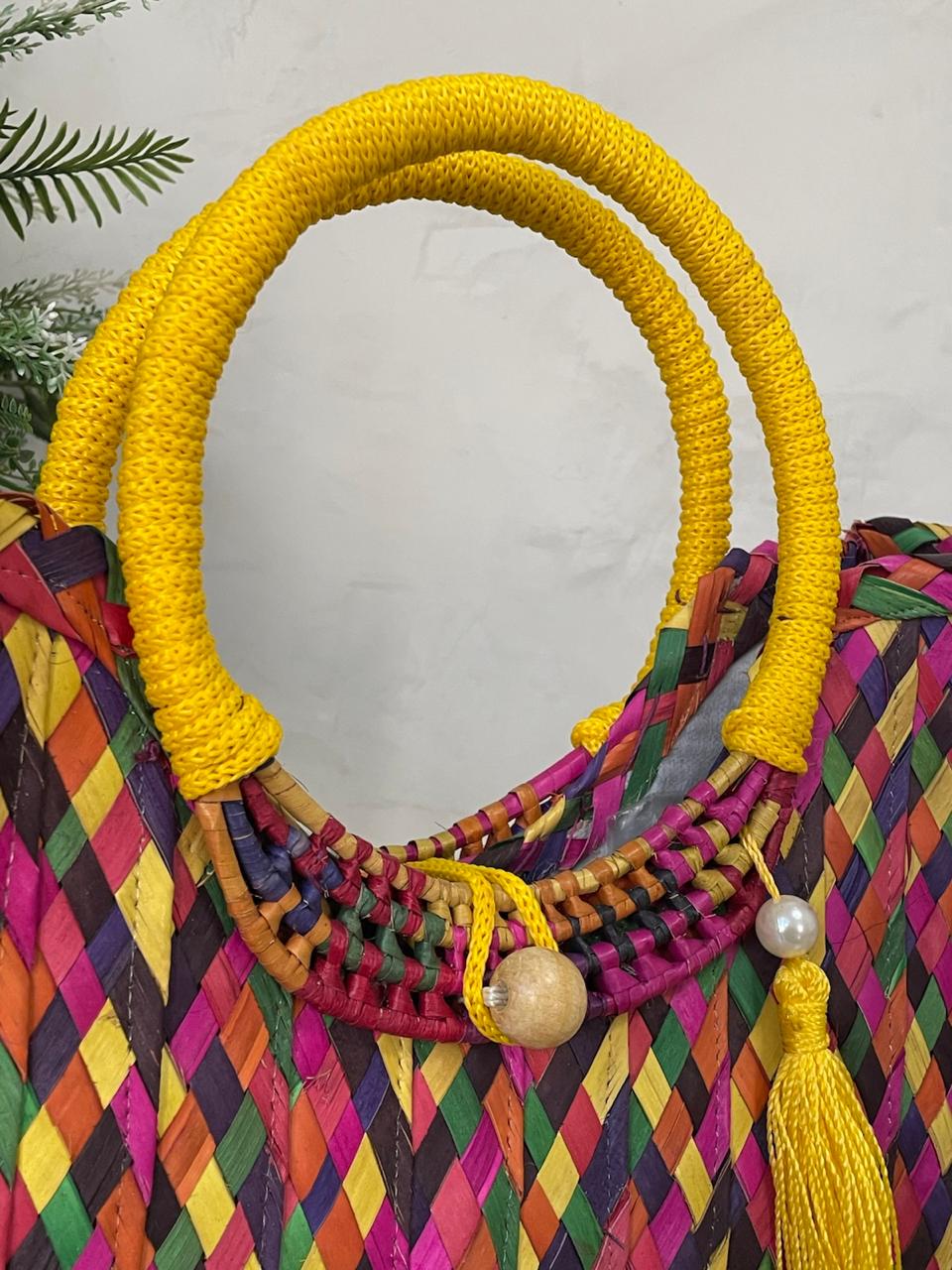 Bolsa Maisa Em Palha - Multicolor