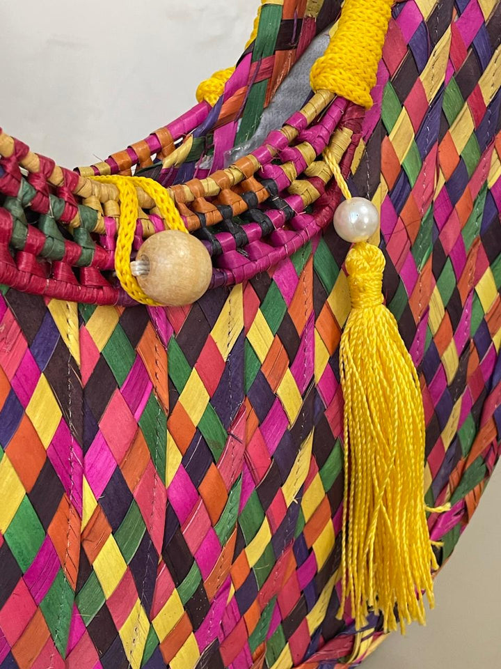 Bolsa Maisa Em Palha - Multicolor