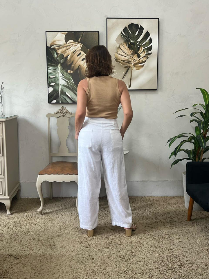 Calça Babi em Linho - Branca