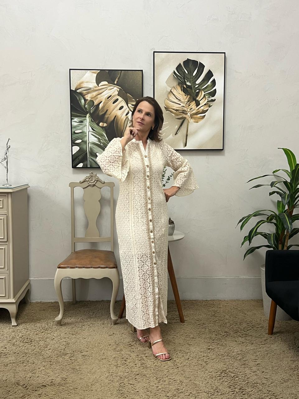 Vestido Juliany Rendado - Natural