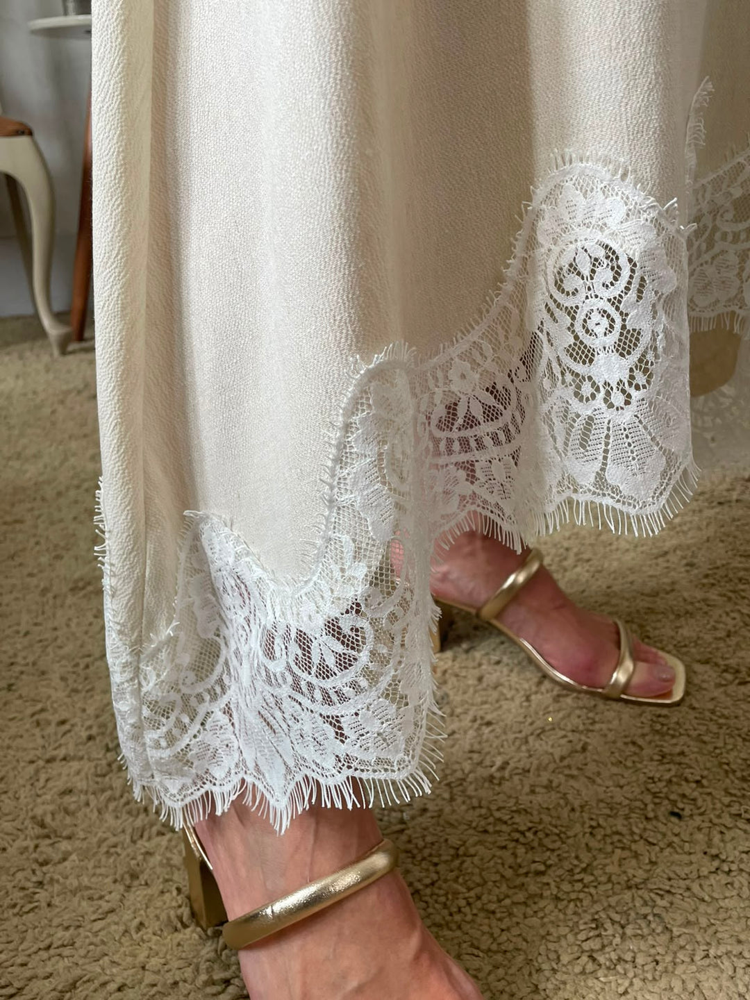 Conjunto Aida Creme - Renda