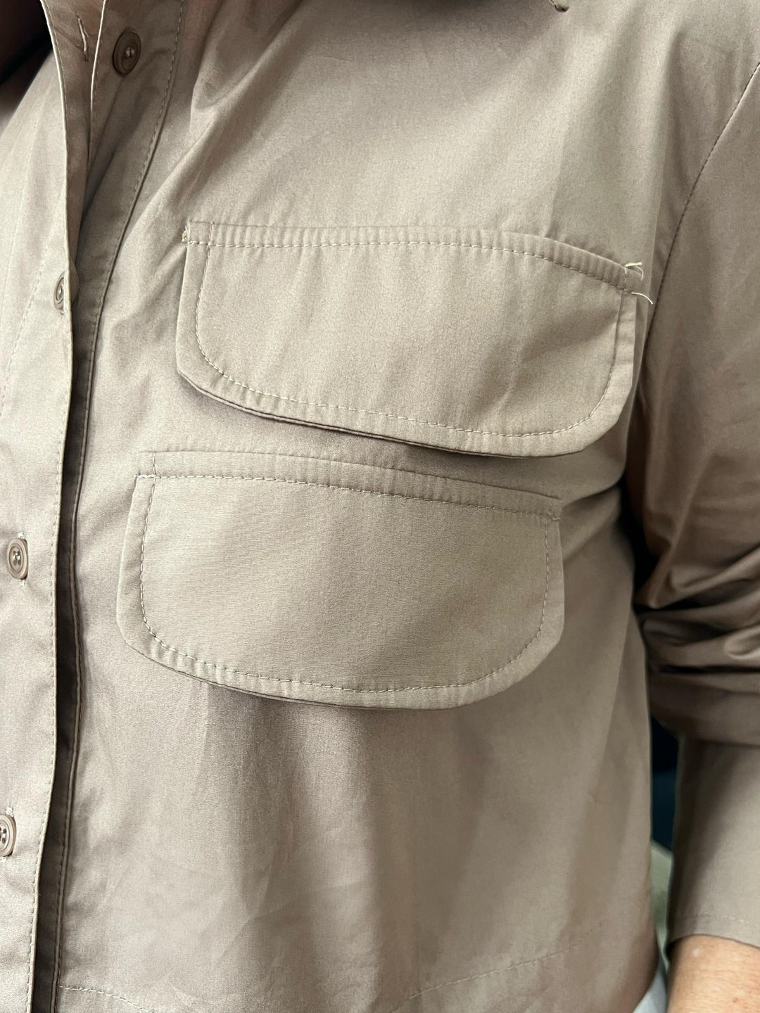 Camisa Cropped Manga Longa Marrom - Evelyn