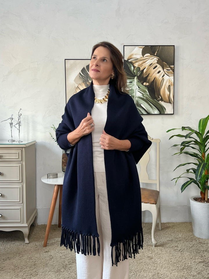 Pashimina Léia - Azul Marinho