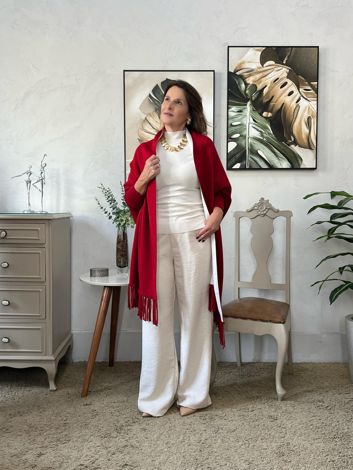 Pashimina Léia - Vermelho